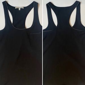 Collective Concepts Racerback Black Tank Top w/ Zipper Detail